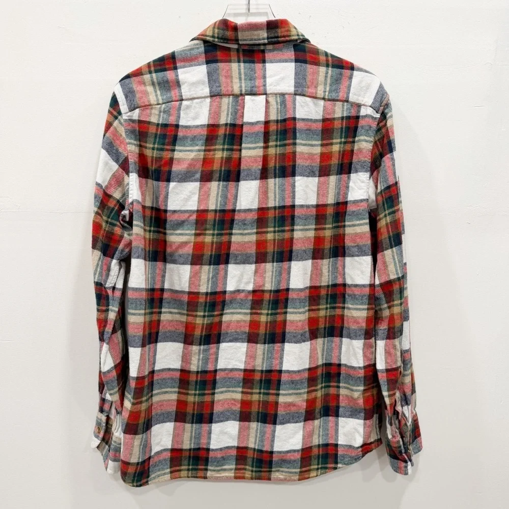 J. Crew Regular Fit Flannel Shirt Long Sleeve Large Plaid Cotton